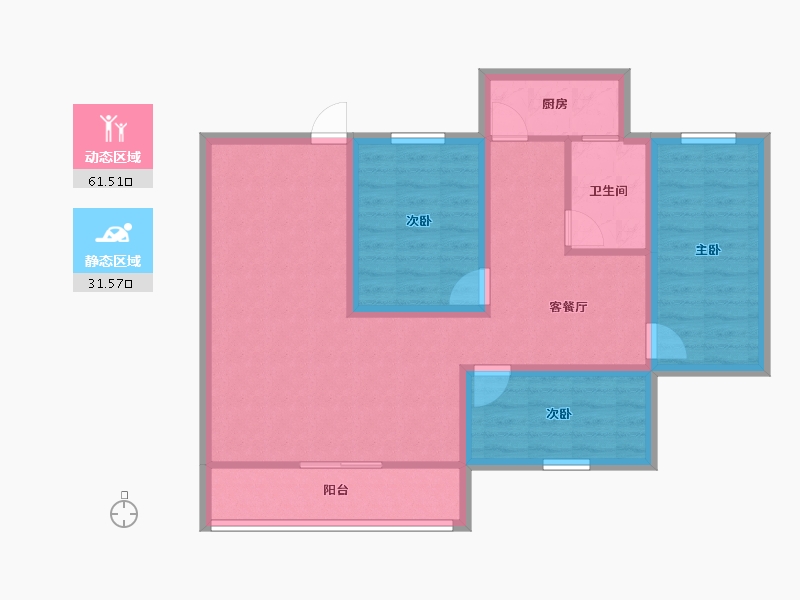 广东省-深圳市-深华花园-82.57-户型库-动静分区