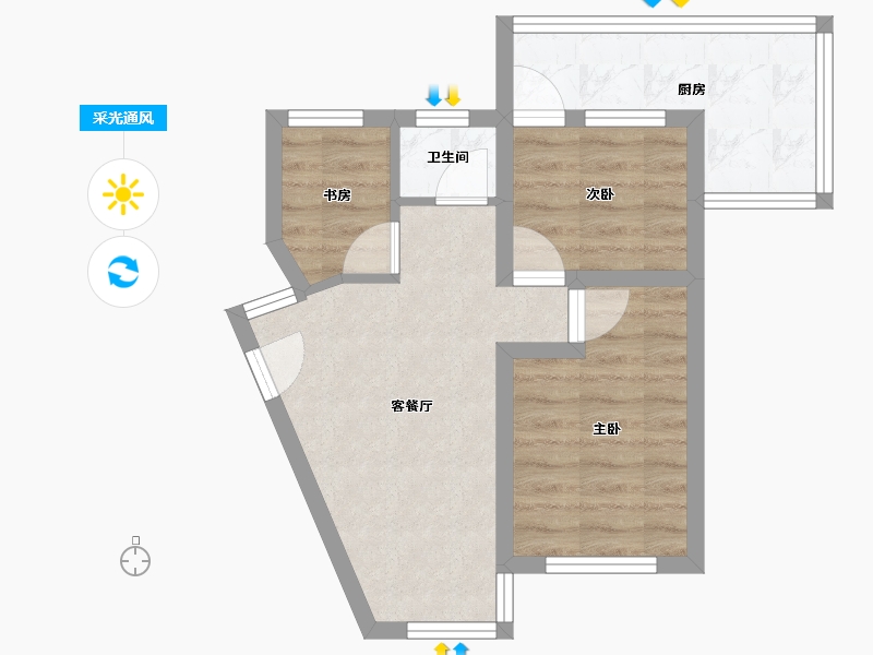 广东省-深圳市-布心花园一区-46.16-户型库-采光通风