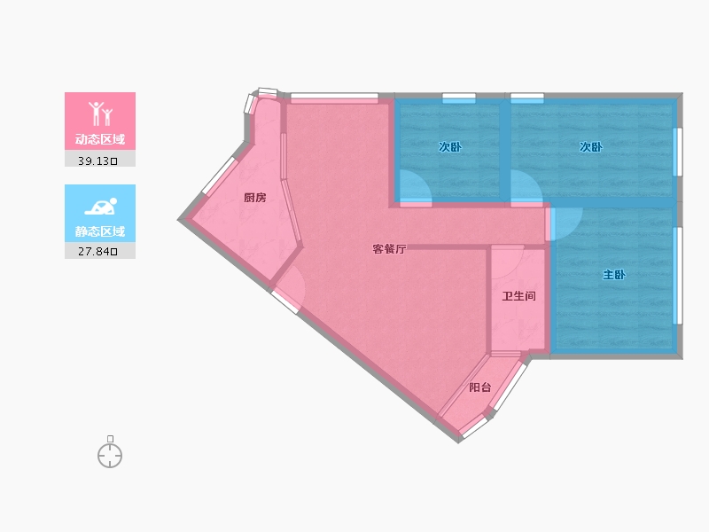 广东省-深圳市-东安花园-59.08-户型库-动静分区