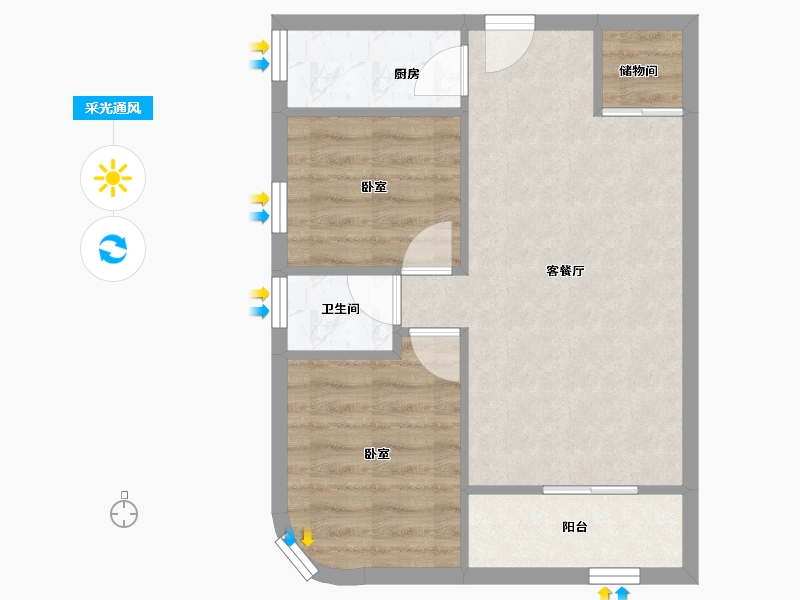 广东省-深圳市-海语东园-50.54-户型库-采光通风