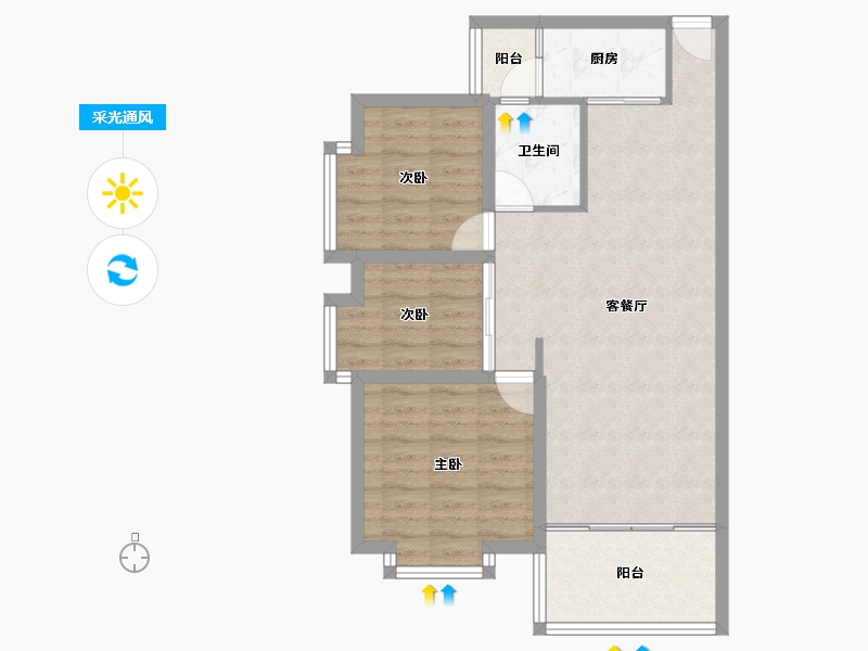 广东省-深圳市-合正锦园-75.63-户型库-采光通风