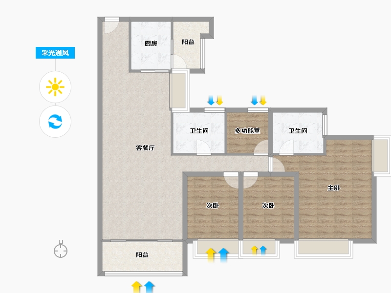 广东省-深圳市-兰亭国际名园-120.47-户型库-采光通风