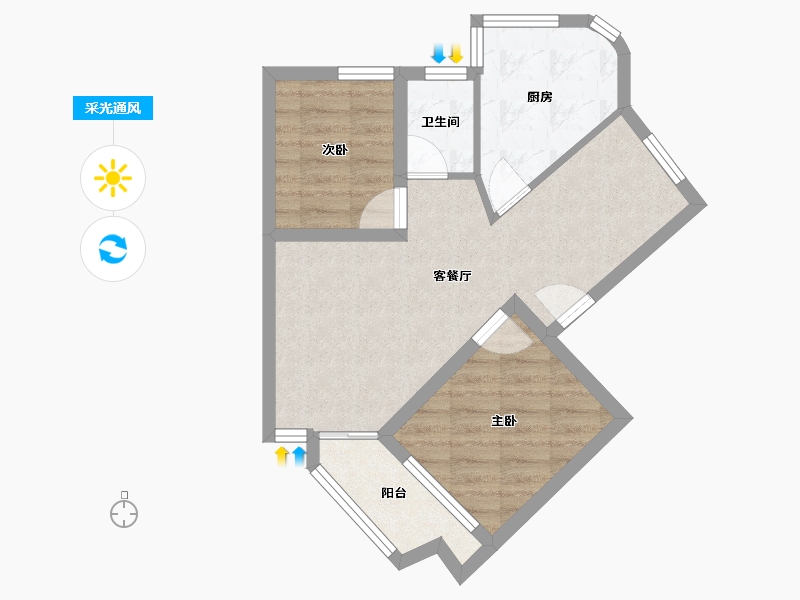 广东省-深圳市-东安花园-52.32-户型库-采光通风