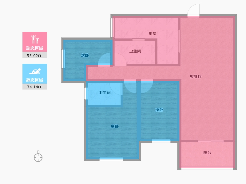 广东省-深圳市-金城华庭-78.87-户型库-动静分区