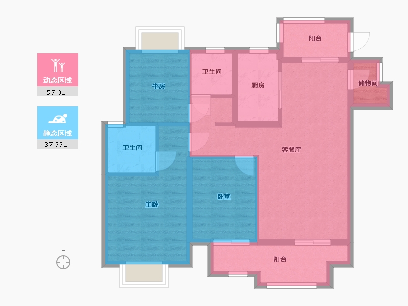 江西省-南昌市-新城高速·昱江来-84.12-户型库-动静分区