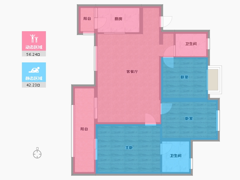 四川省-绵阳市-世贸云锦三期-98.40-户型库-动静分区