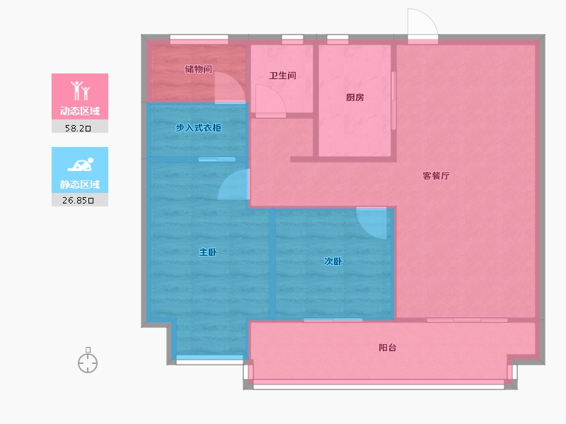 江苏省-苏州市-江南平安里小区-78.13-户型库-动静分区