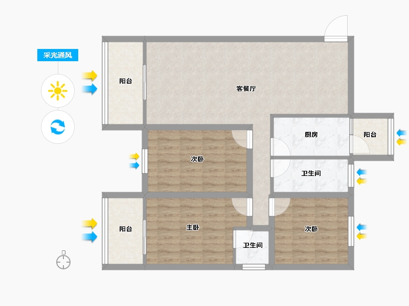 广东省-深圳市-东港印象-90.26-户型库-采光通风