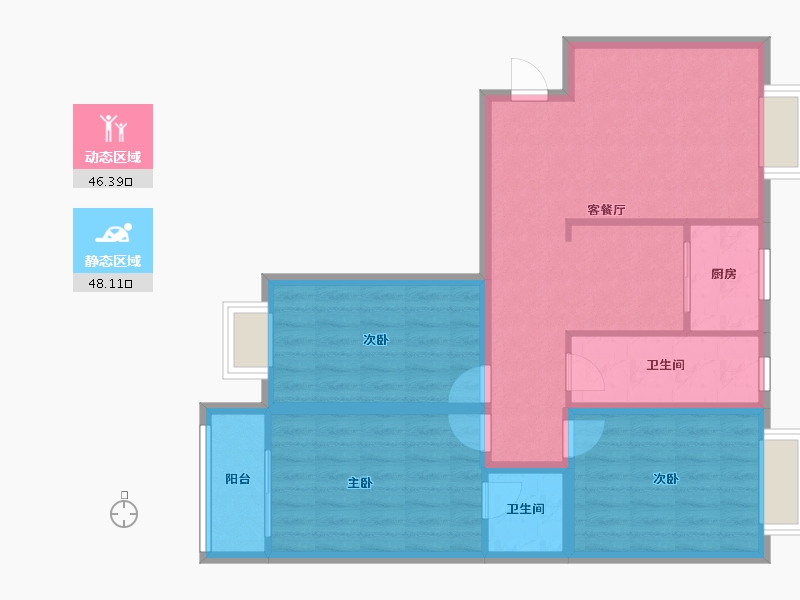 广东省-深圳市-东深小区-84.36-户型库-动静分区