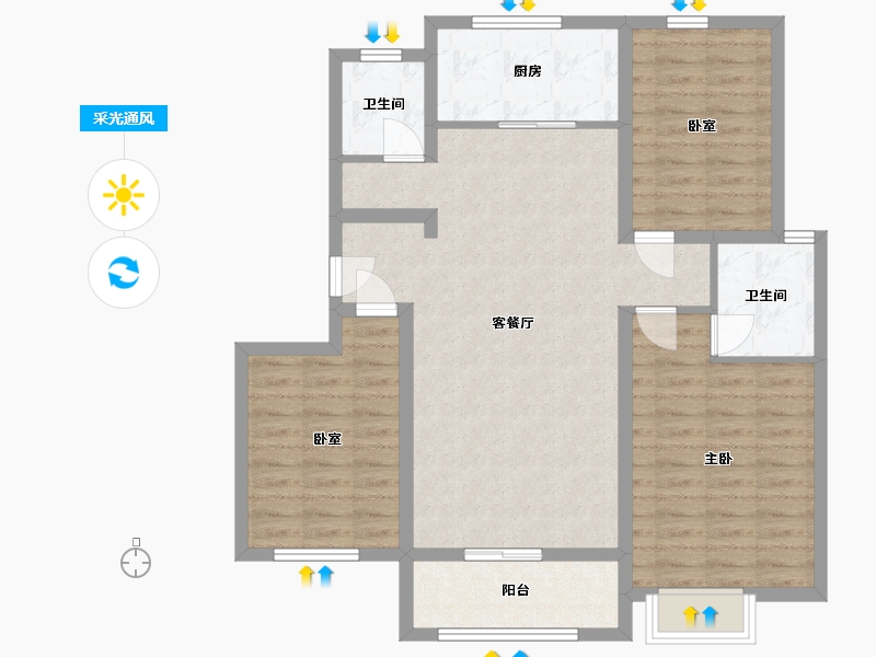 河北省-石家庄市-海山华府-110.00-户型库-采光通风