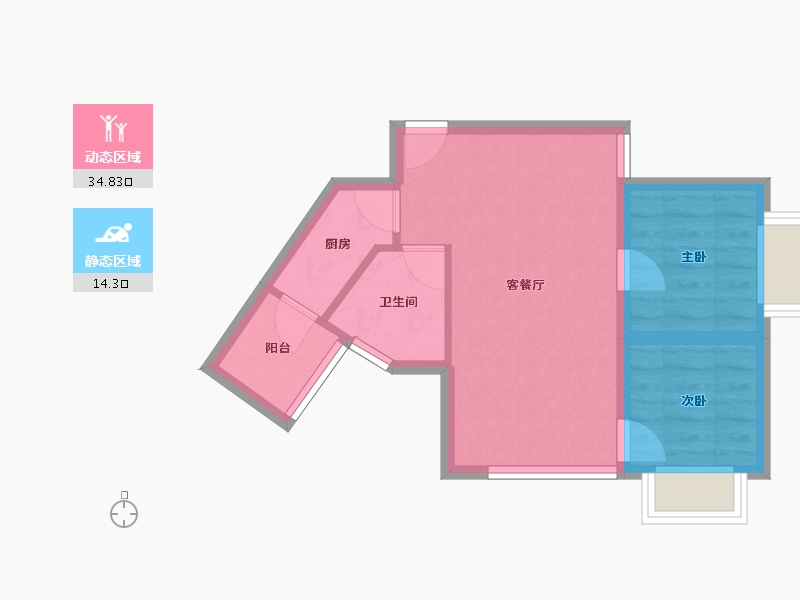 广东省-深圳市-君逸华府（百仕达三期）-43.30-户型库-动静分区