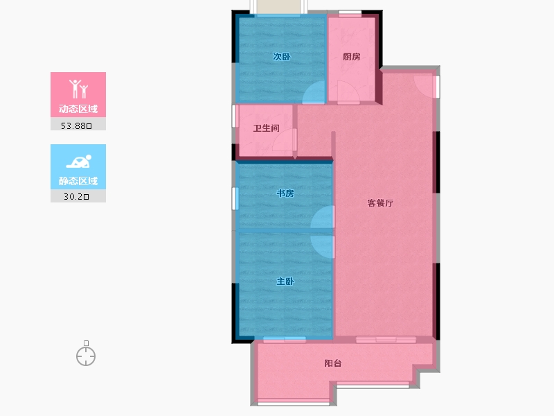 江西省-南昌市-恒茂·前湖揽境-76.00-户型库-动静分区