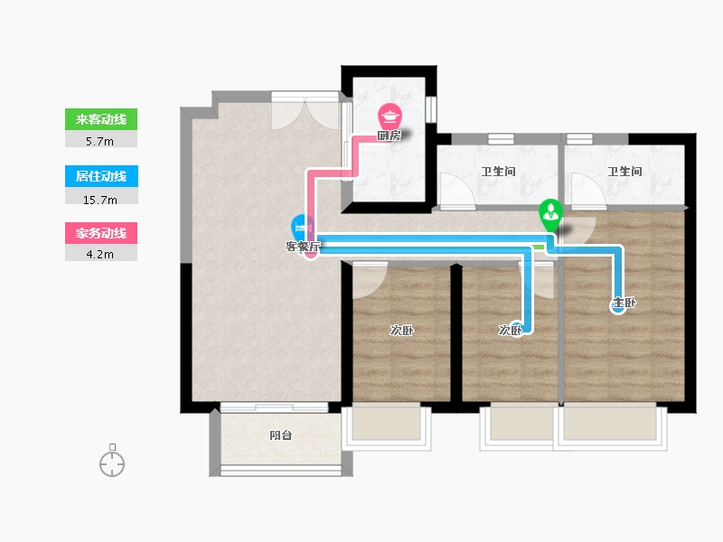 广东省-中山市-天弓智慧城-68.43-户型库-动静线