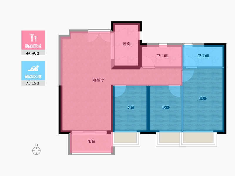 广东省-中山市-天弓智慧城-68.43-户型库-动静分区