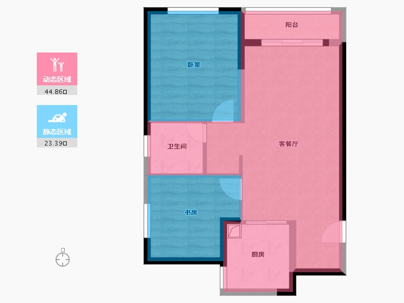 河南省-郑州市-美盛·中环壹号-60.92-户型库-动静分区