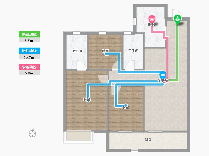 河南省-南阳市-新冉·天润一方-88.67-户型库-动静线