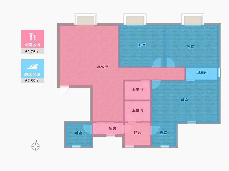 广东省-深圳市-金泰名苑-118.45-户型库-动静分区