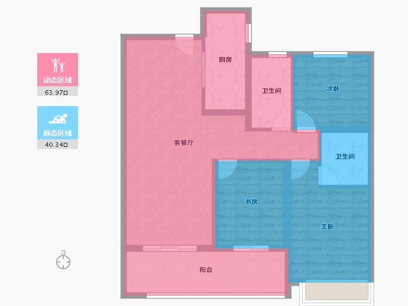 陕西省-西安市-领航悦峯-93.60-户型库-动静分区