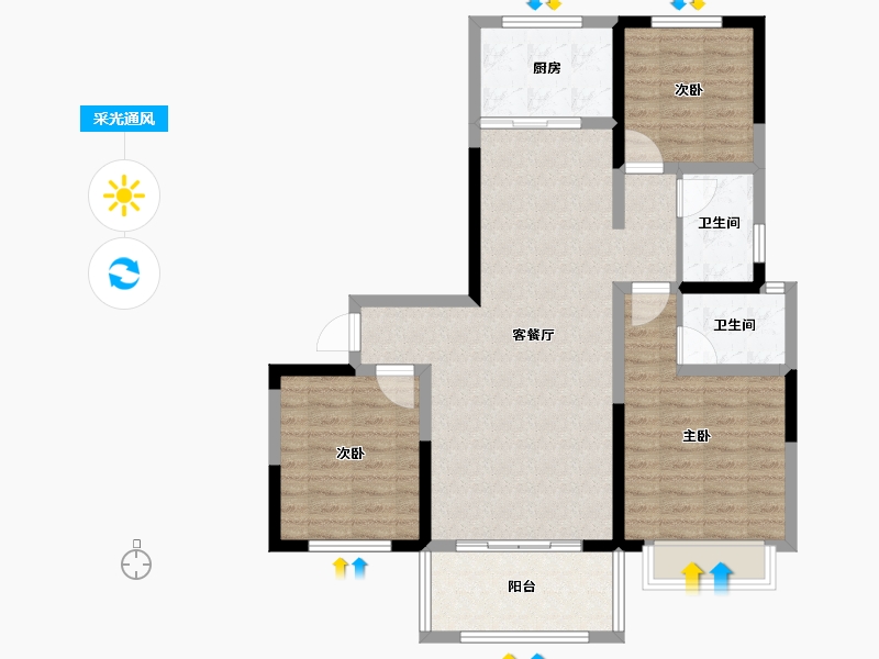 河南省-濮阳市-春天里学府-92.00-户型库-采光通风