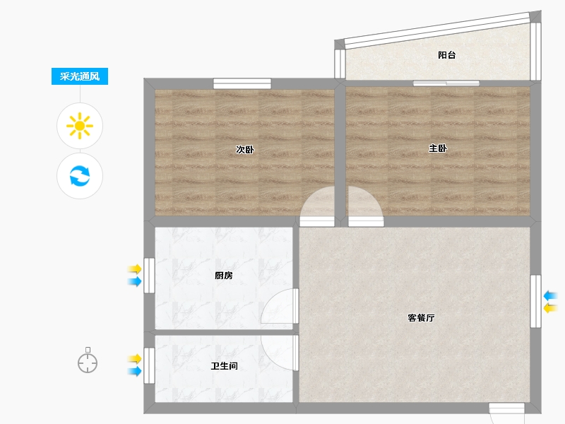 广东省-深圳市-深港花园-61.53-户型库-采光通风