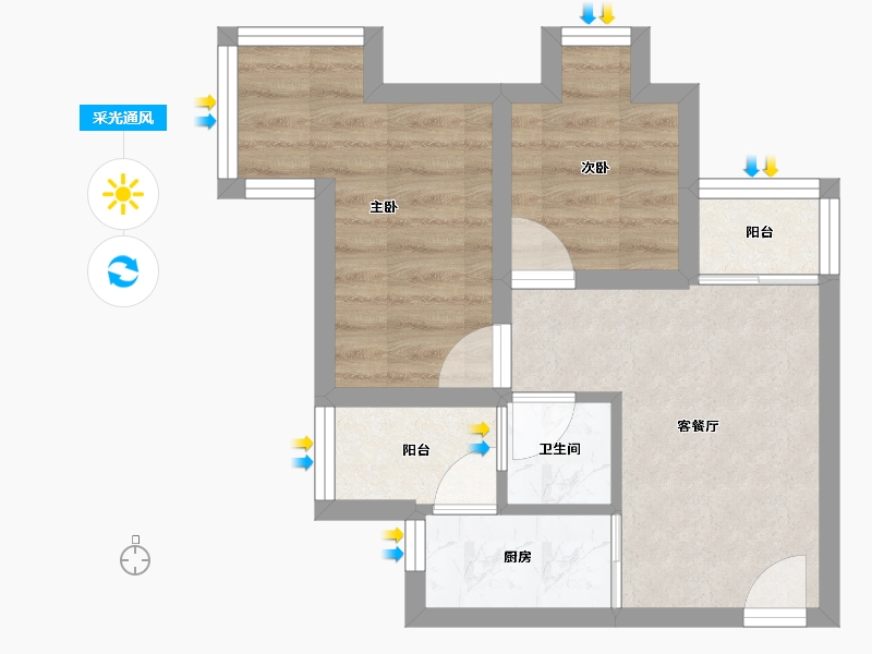 广东省-深圳市-金城华庭-35.72-户型库-采光通风