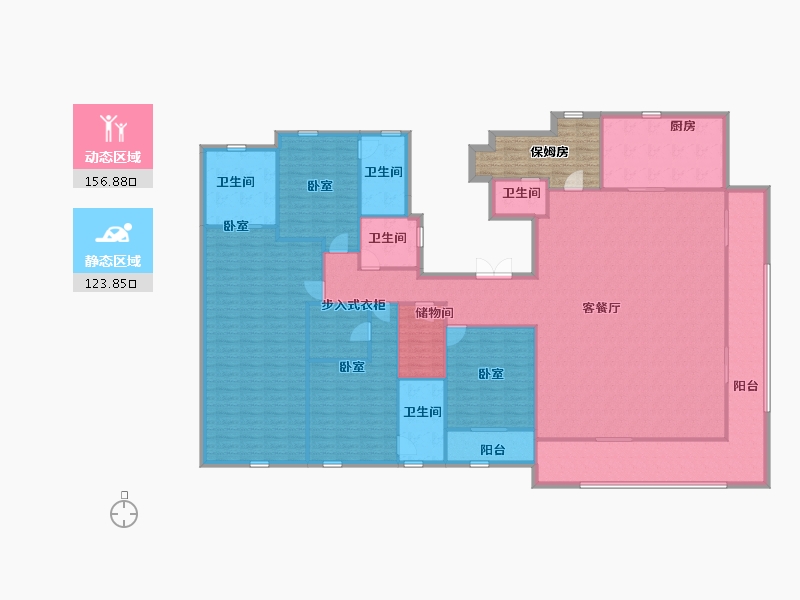 浙江省-杭州市-德信小河云庄-272.10-户型库-动静分区