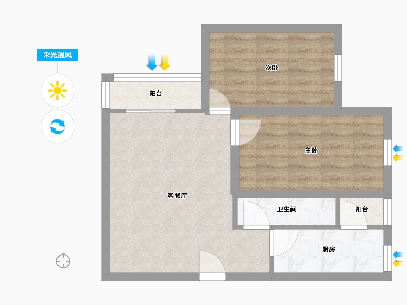 广东省-深圳市-金城华庭-48.72-户型库-采光通风