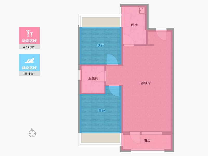 辽宁省-沈阳市-中金樾府-72.00-户型库-动静分区