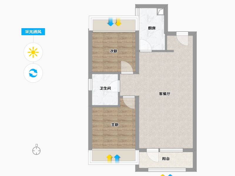 辽宁省-沈阳市-中金樾府-72.00-户型库-采光通风