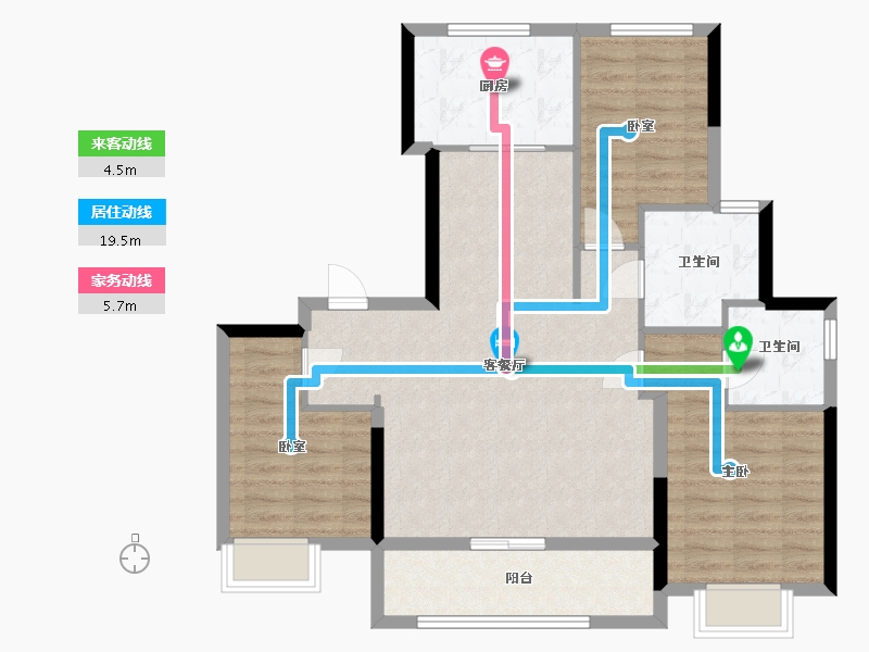 浙江省-宁波市-悦东上境府-92.65-户型库-动静线