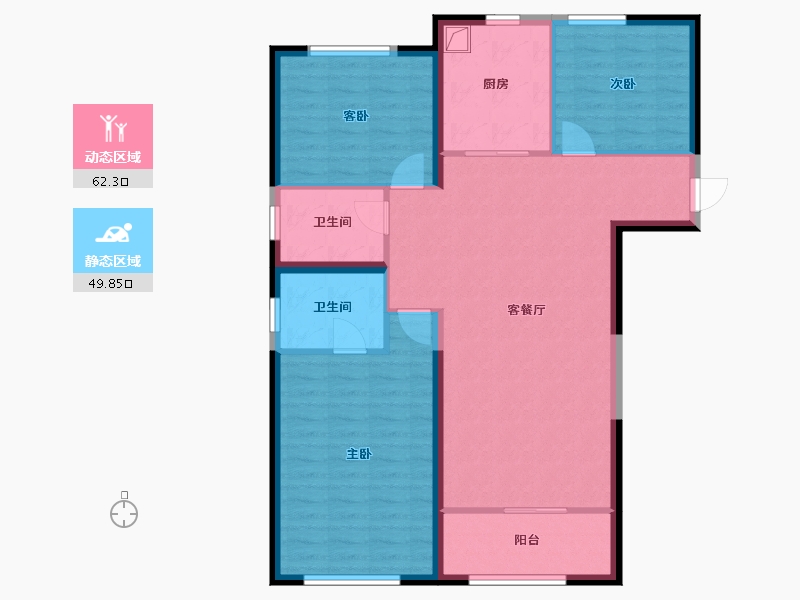 甘肃省-兰州市-中海铂悦府-101.60-户型库-动静分区