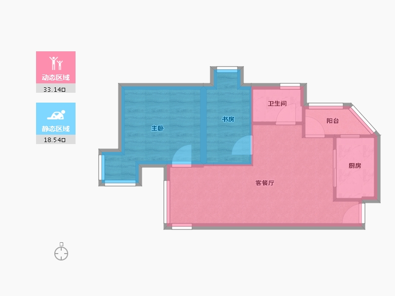 广东省-深圳市-君逸华府（百仕达三期）-45.61-户型库-动静分区