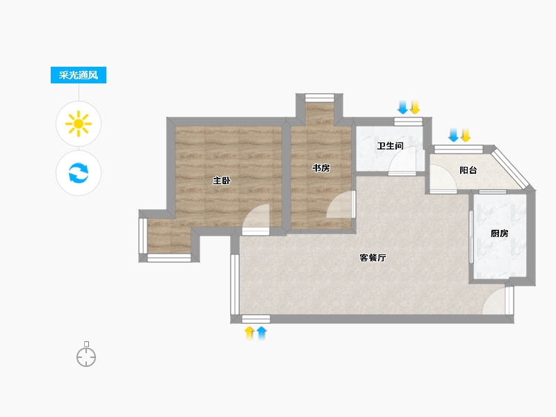 广东省-深圳市-君逸华府（百仕达三期）-45.61-户型库-采光通风