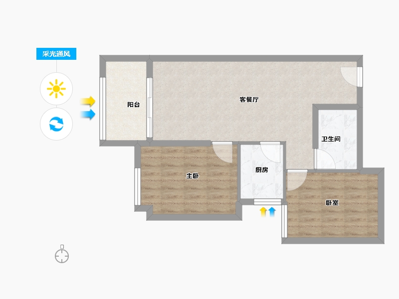 陕西省-西安市-领航悦峯-64.00-户型库-采光通风