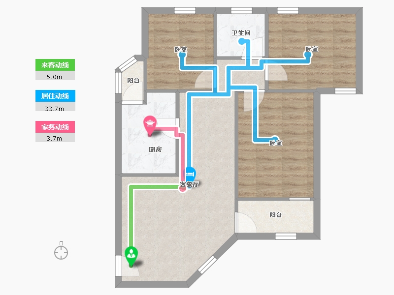 广东省-深圳市-布心花园三区-66.51-户型库-动静线