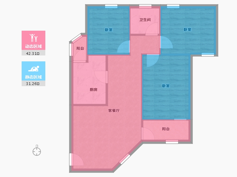 广东省-深圳市-布心花园三区-66.51-户型库-动静分区