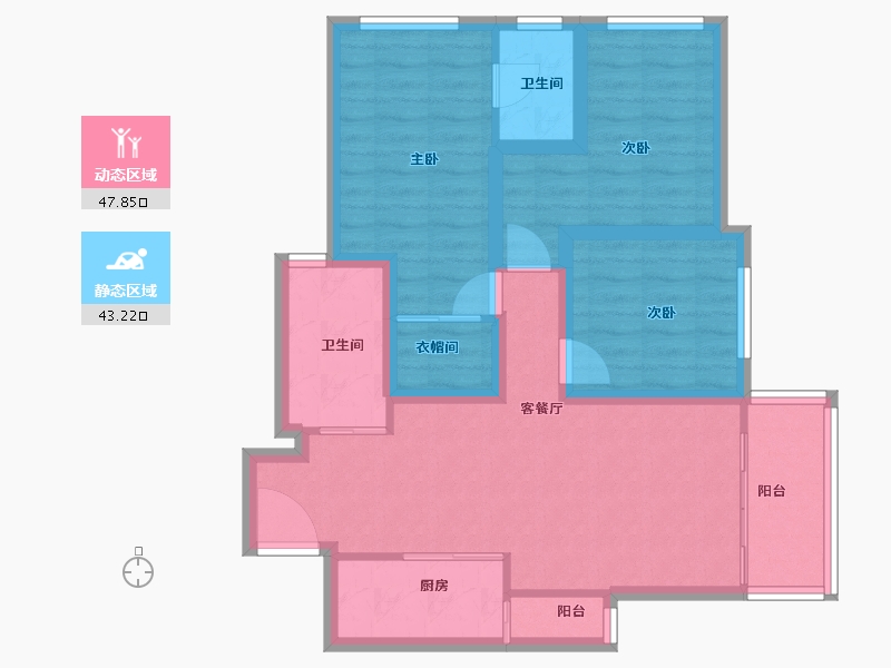 广东省-深圳市-桐林花园-80.35-户型库-动静分区