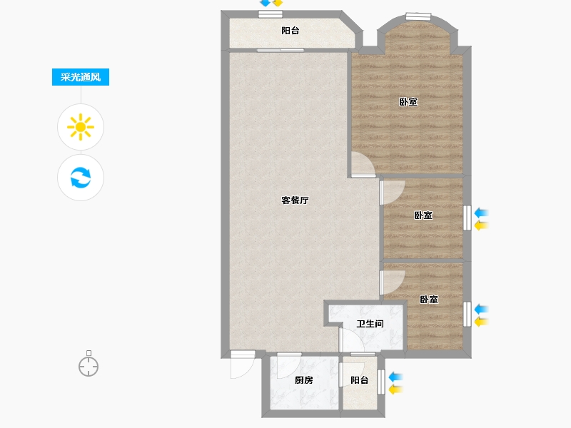 广东省-深圳市-宝龙苑-81.89-户型库-采光通风