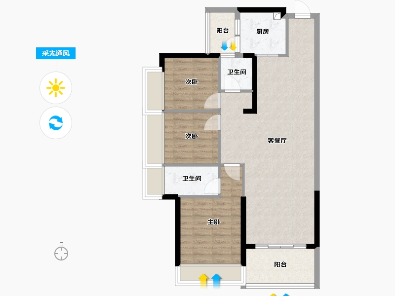 广东省-惠州市-隆生-90.31-户型库-采光通风