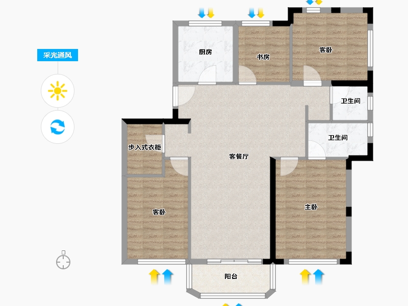 上海-上海市-虹盛里-109.00-户型库-采光通风