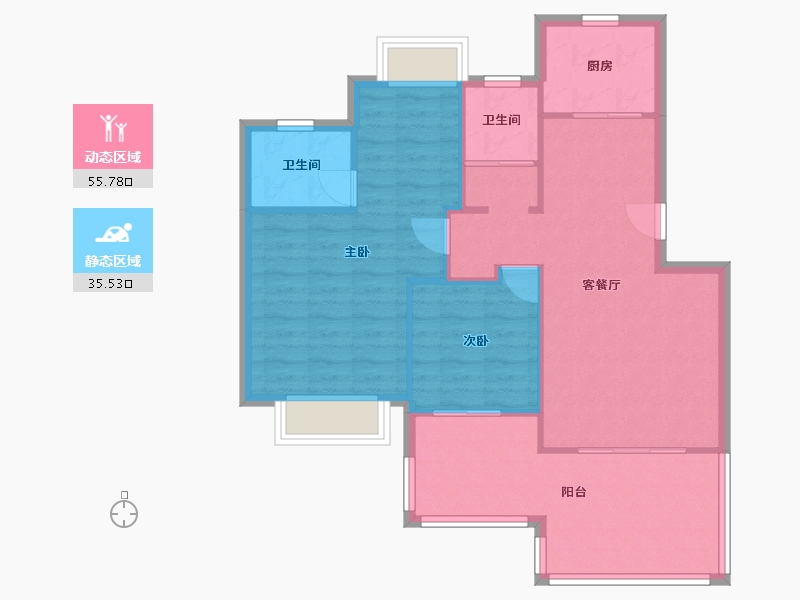 浙江省-嘉兴市-凯旋名都-80.00-户型库-动静分区