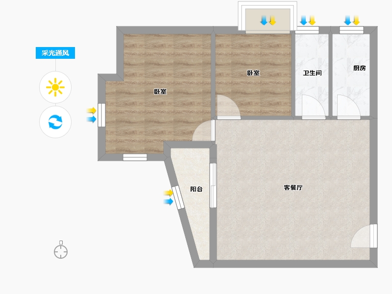 广东省-深圳市-和亨家家园-55.09-户型库-采光通风