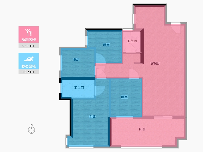 贵州省-贵阳市-保利明玥半山-84.00-户型库-动静分区