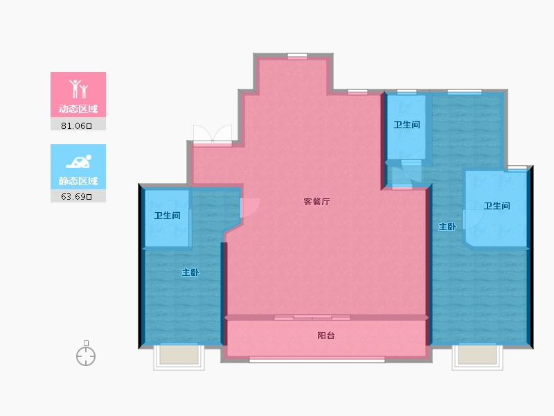 浙江省-台州市-雲起玖珑-141.44-户型库-动静分区