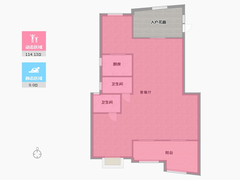 福建省-漳州市-云鼎民兴北郡-二期云鼎-113.60-户型库-动静分区