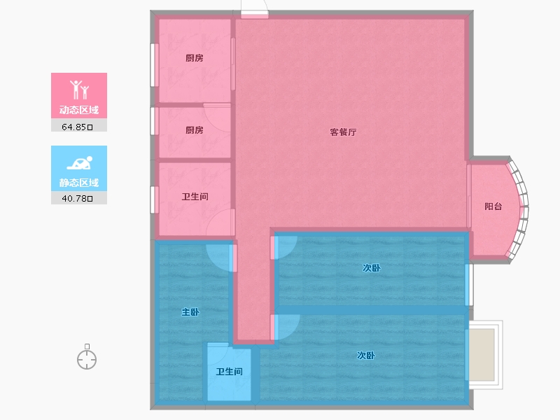 广东省-深圳市-鹏兴花园(五期)-94.99-户型库-动静分区