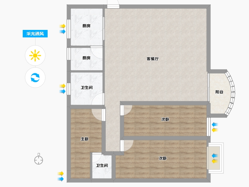 广东省-深圳市-鹏兴花园(五期)-94.99-户型库-采光通风