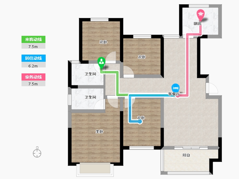 河南省-濮阳市-春天里学府-102.40-户型库-动静线