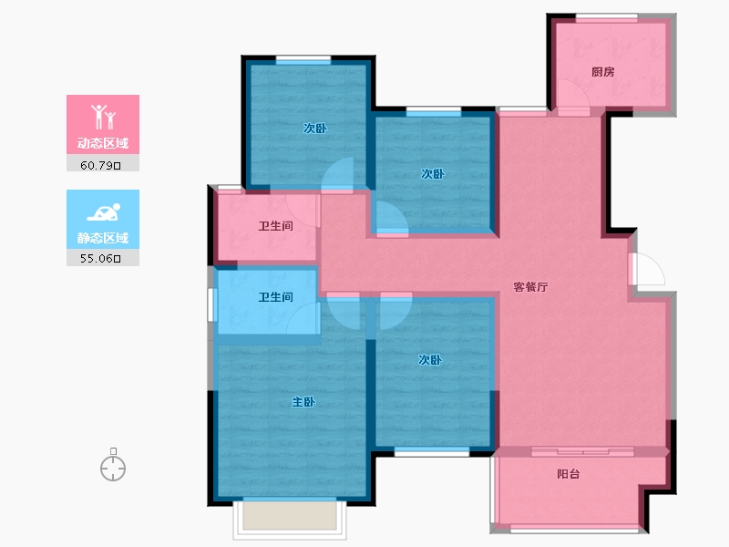 河南省-濮阳市-春天里学府-102.40-户型库-动静分区