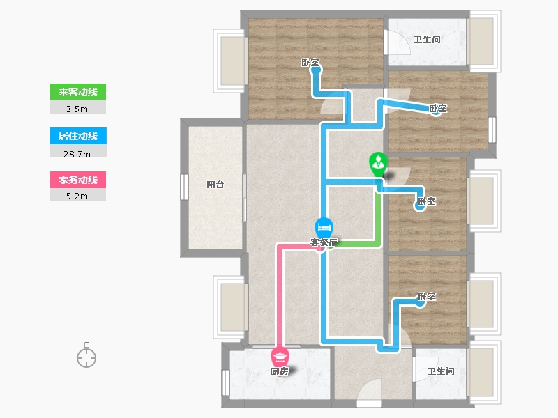 广东省-深圳市-佳兆业西山吓庭苑-88.39-户型库-动静线